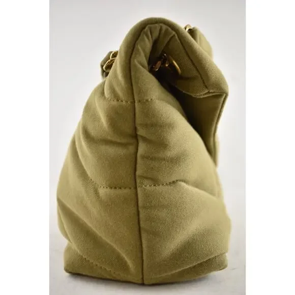 Saint Laurent Small Puffer Chain Fir Green Gold YSL Logo Shoulder Crossbody Bag - Picture 11 of 16